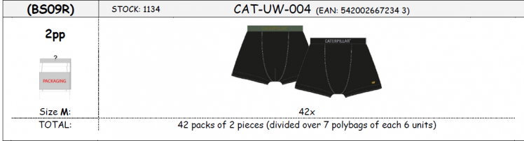 Caterpillar Férfi Alsónadrág (boxer) CAT BS09R Boxerals, fekete 2ppk CAT-UW-004