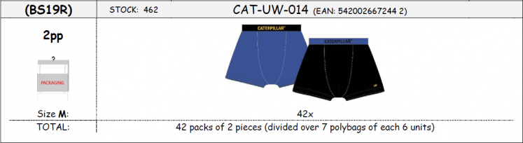 Caterpillar Férfi Alsónadrág (boxer) CAT BS19R Boxerals, kirly kk 2ppk CAT-UW-014