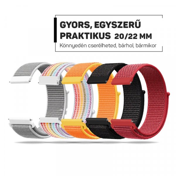 20mm Nylon légátersztős óraszíj, okosóra pótszíj