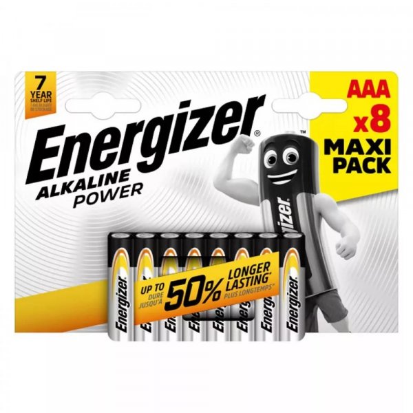 Energizer Alkaline Power AAA Tartós Alkáli Mikro Elem LR3 8Db/Csom