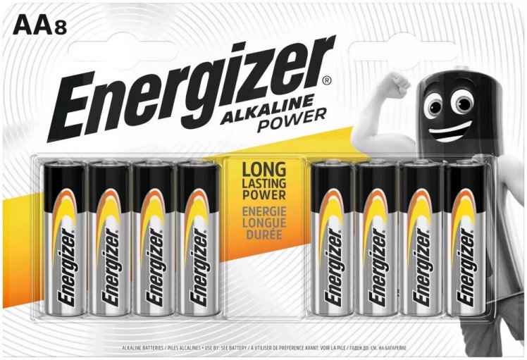 Energizer Alkaline Power AA Tartós Alkáli CERUZA Elem LR6 8 DB/CSOM