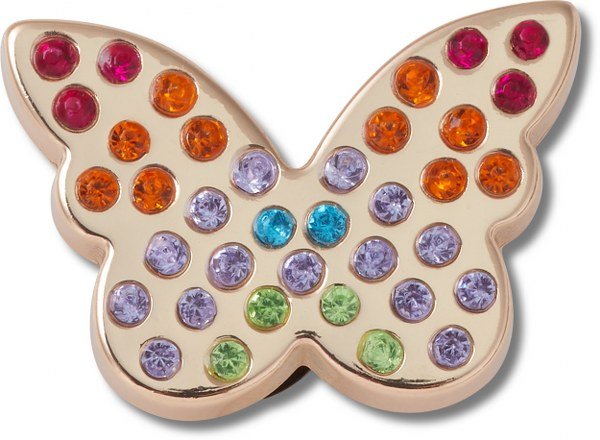 Crocs Jibbitz Gold Rainbow Encrstd Butterfly 10013427