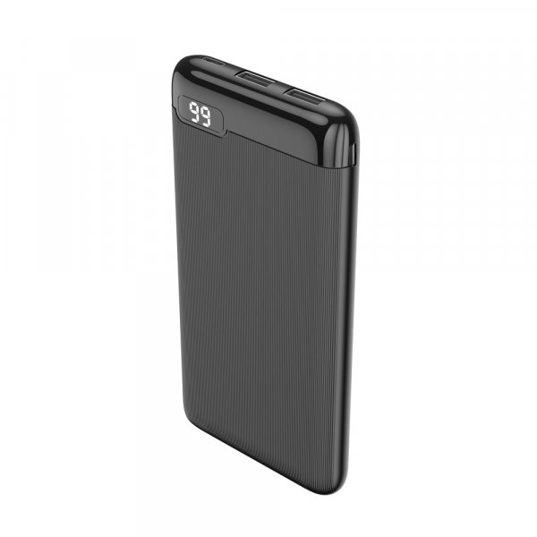 Setty SPBL10 10000mAh Powerbank, LCD Gyors Töltés és LCD Kijelző, Fekete