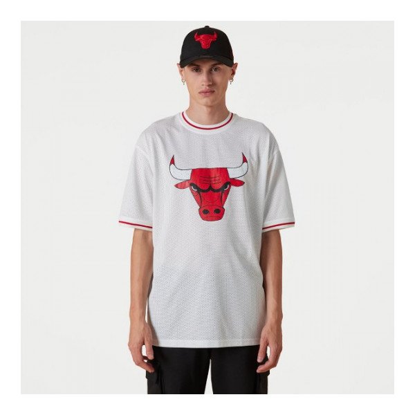 New Era Férfi Póló MAJICA NBA MESH TEAM LOGO OVRSZD TEE CHIBUL WHI 13083909