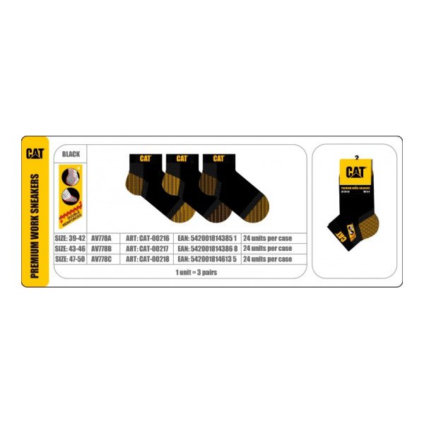 Caterpillar Zokni AV778A Caterpillar Premium Munka Bokazokni 3-pack  CAT-00216