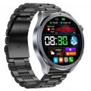 MF22 magyar nyelvű okosóra EKG, vérnyomás és vércukorszint mérés, pulzusfigyelés, Ajándék Fém Pótszíjjal