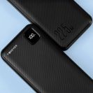 Forever TB300M PD QC 10000 mAh 22,5W Powerbank, Gyors Töltés Fekete