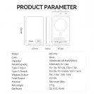 BWOO P76 mágneses powerbank 10000mAh, 20W, ezüst