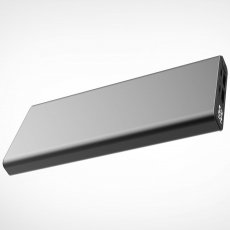 QUALO QPB10-LD-23-18 10000mAh Powerbank, LED Kijelzővel, 23W, Gyors Töltés, Szürke