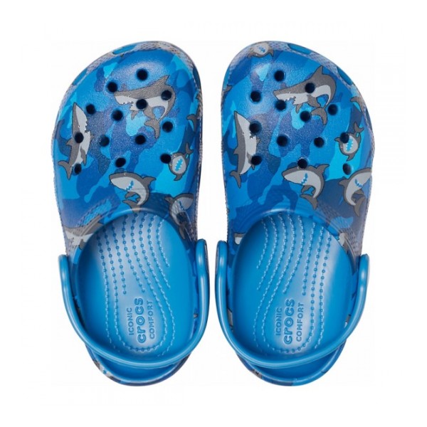 Crocs Gyerek Papucs Classic Shark Clog PS 206147-4KI - 27-28