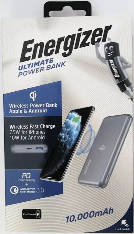 Energizer Ultimate 10000 MAH Powerbank 7,5W VEZETÉK NÉKÜLI GYORSTÖLTŐ QE10007PQ