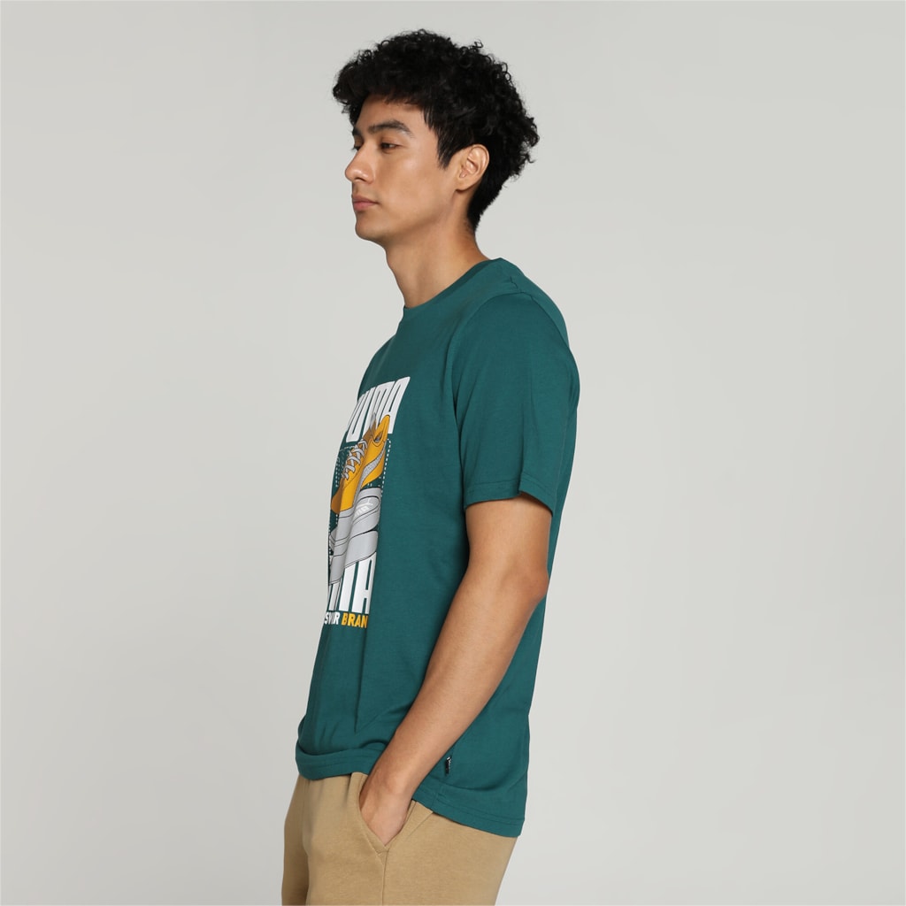 Puma Férfi Póló GRAPHICS Sneaker Tee Malachite 677186-43 - S