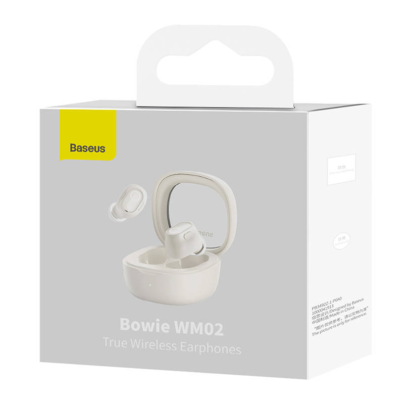 Baseus Bowie WM02 TWS Bluetooth Fülhallgató Fehér 