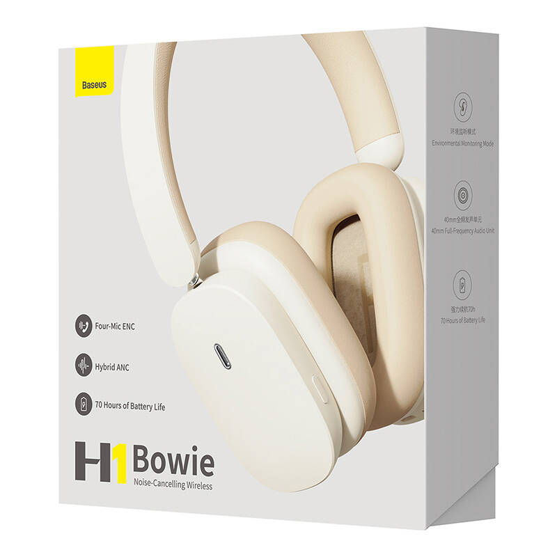 Baseus Bowie H1 Bluetooth Fejhallgató Fehér