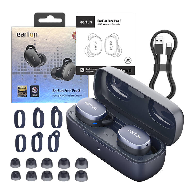 EarFun Free Pro 3 TWS Bluetooth Fülhallgató ANC Kék