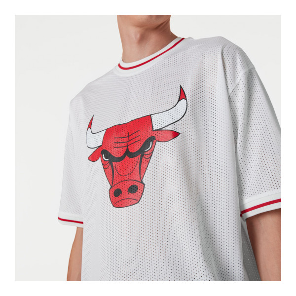 New Era Férfi Póló MAJICA NBA MESH TEAM LOGO OVRSZD TEE CHIBUL WHI 13083909 - L