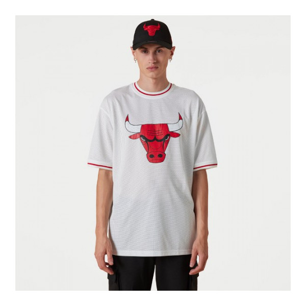 New Era Férfi Póló MAJICA NBA MESH TEAM LOGO OVRSZD TEE CHIBUL WHI 13083909 - M