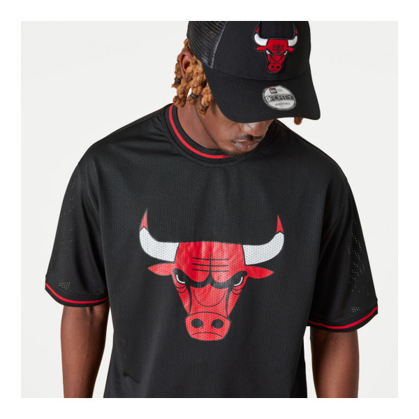 New Era Férfi Póló MAJICA NBA MESH TEAM LOGO OVRSZD TEE CHIBUL BLK 13083910 - XXXL