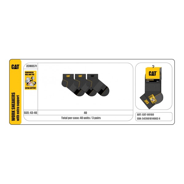 Caterpillar Férfi Zokni CAT 3-pack rövid munkazokni CAT-00160 - 43-46