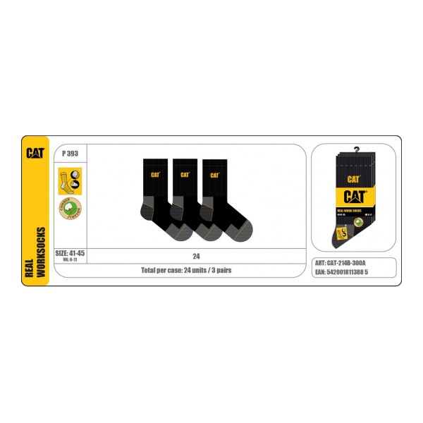 Caterpillar Férfi Zokni CAT 3-pack munkazokni CAT-214B-300A - 41-45