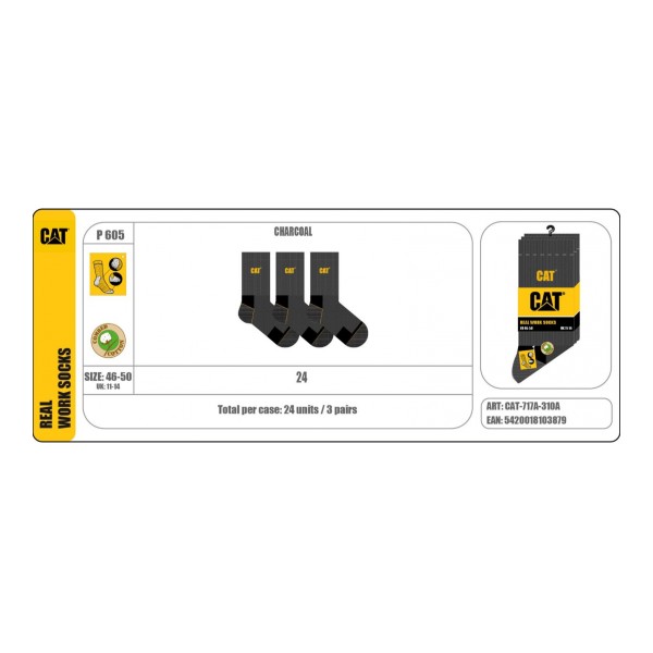 Caterpillar Zokni CAT 3-pack munkazokni CAT-717A-310A - 46-50