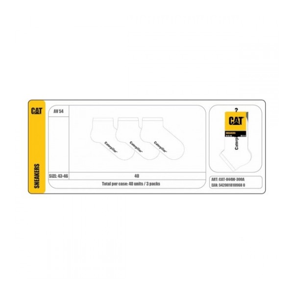 Caterpillar Zokni CAT 3-pack bokazokni fehér CAT-944W-300A - 39-42