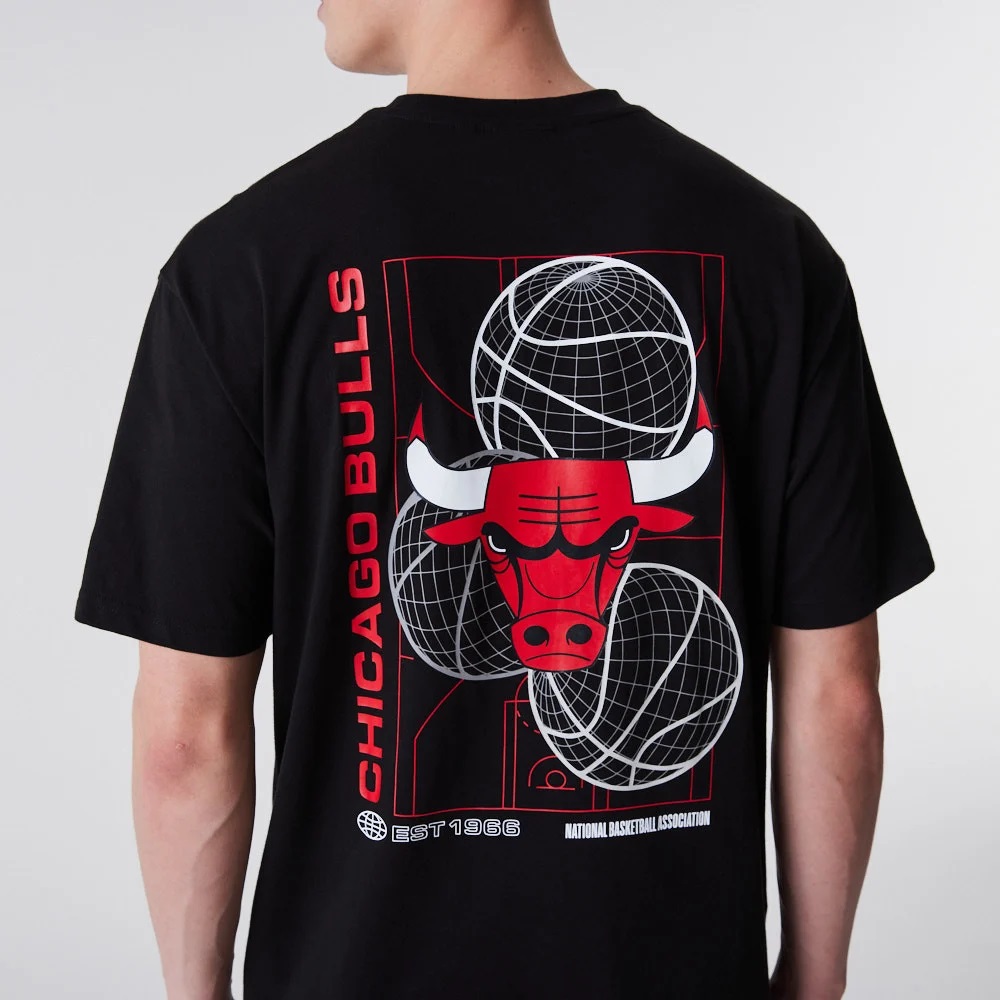 New Era Férfi Póló MAJICA NBA OS BBALL GRAPHIC TEE CHIBUL BLKFD 60292293 - M