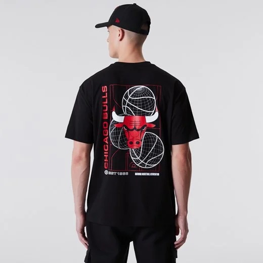 New Era Férfi Póló MAJICA NBA OS BBALL GRAPHIC TEE CHIBUL BLKFD 60292293 - XXXL