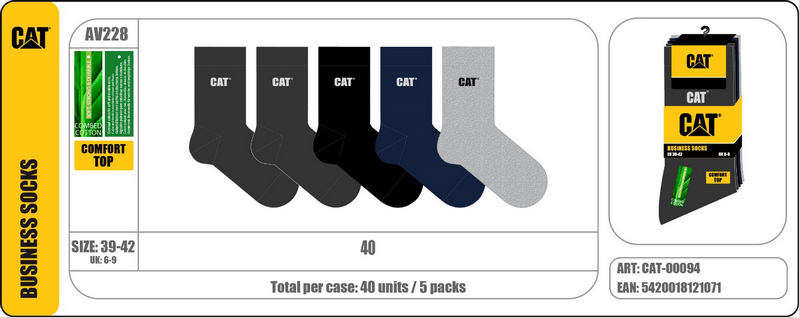 Caterpillar Zokni CAT AV228 Business zokni 5ppk CAT-00094 - 39-42