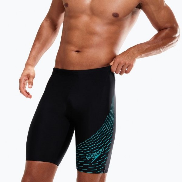 Speedo Férfi Úszónadrág MEDLEY LOGO JAM AM BLACK/GREEN (UK) 8-1135506874 - L