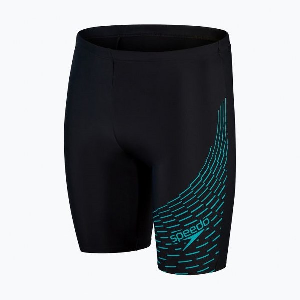 Speedo Férfi Úszónadrág MEDLEY LOGO JAM AM BLACK/GREEN (UK) 8-1135506874 - XXL