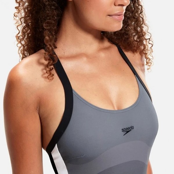 Speedo Női Úszódressz SPDSCU ENTWINE PT 1PC AF BLACK/WHITE (UK) 8-00306615109 - 38