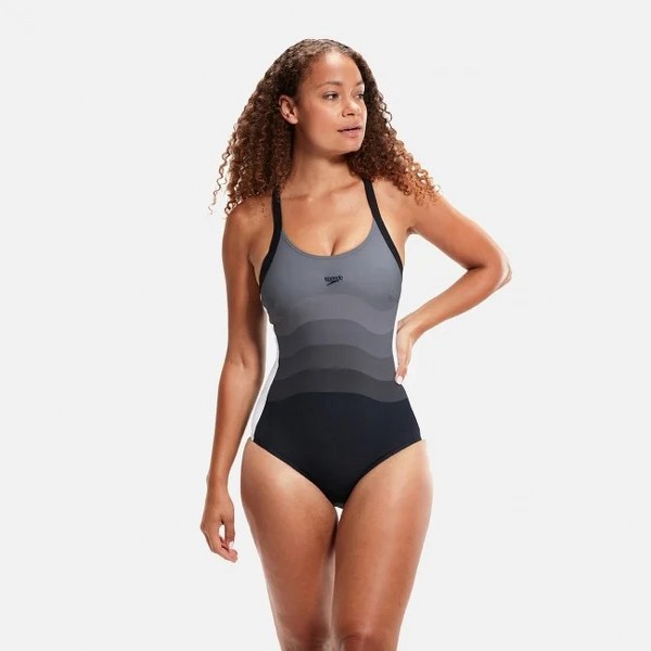 Speedo Női Úszódressz SPDSCU ENTWINE PT 1PC AF BLACK/WHITE (UK) 8-00306615109 - 38