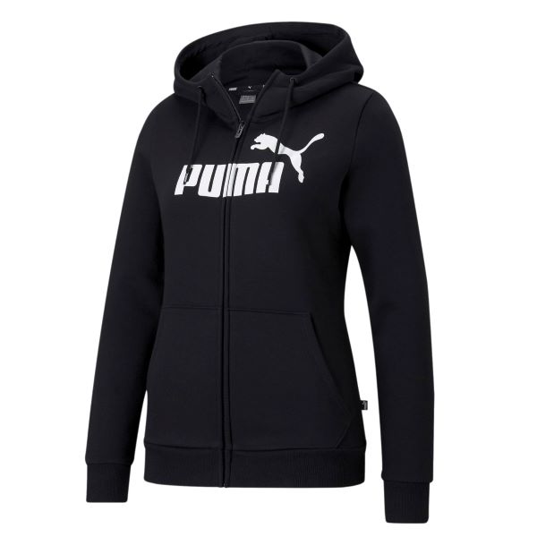 Puma Női Cipzáras Pulóver ESS Logo Full-Zip Hoodie FL Puma Black 586806-01 - S