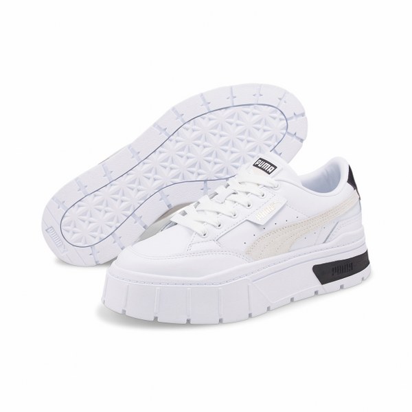 Puma Női Utcai Cipő Mayze Stack Wns Puma White-Vaporous Gray 384363-01 - 41