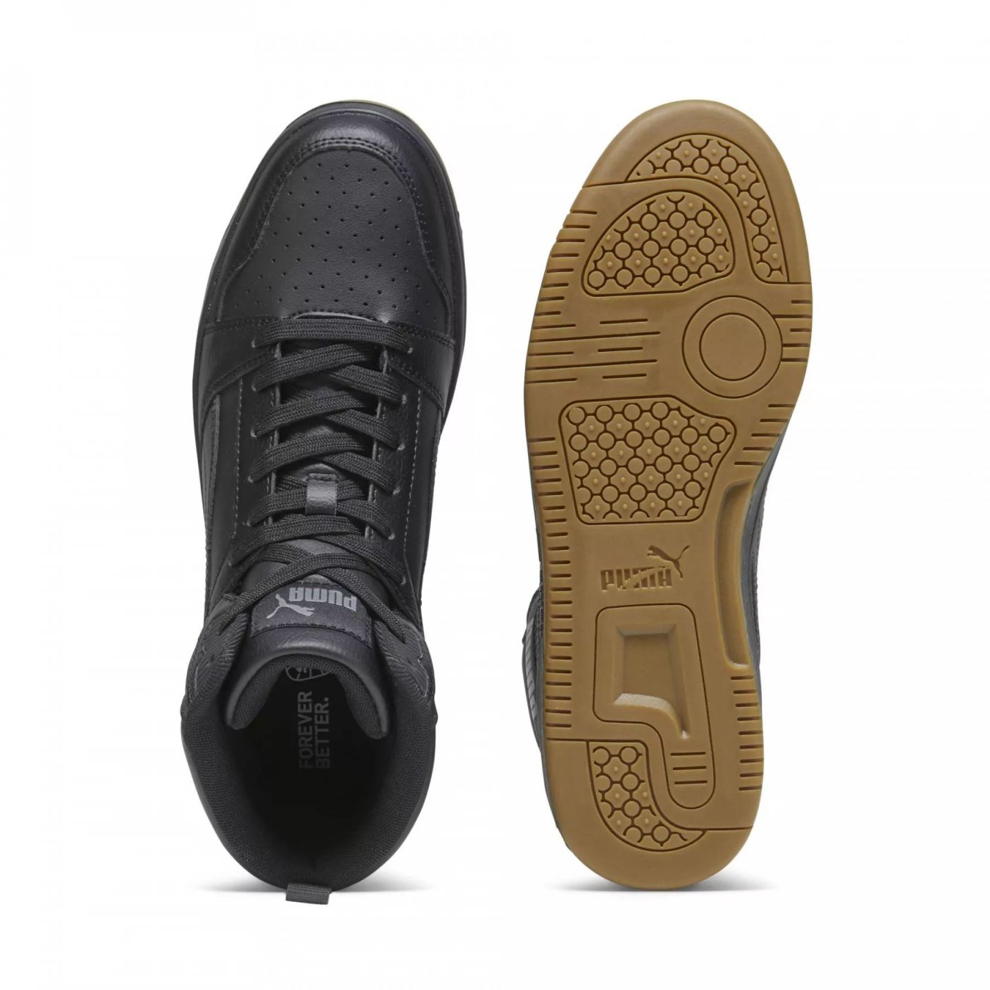 Puma Férfi Utcai Cipő Rebound v6 PUMA Black-Shadow Gray-Gum 392326-06 - 47