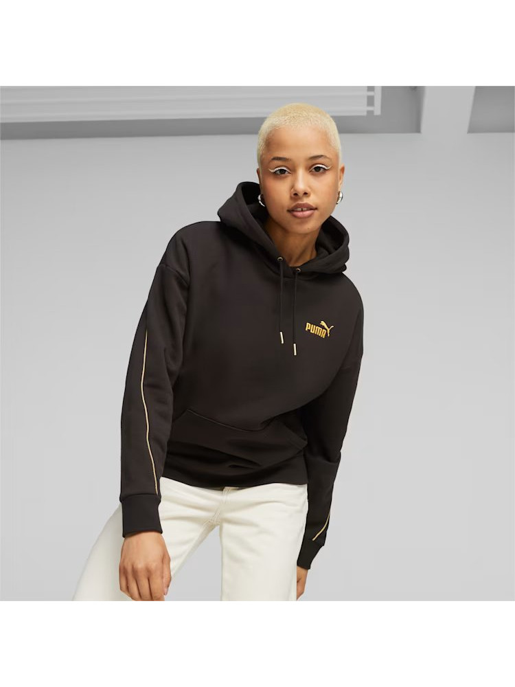Puma Női Pulóver ESS+ MINIMAL GOLD Hoodie FL PUMA Black 680019-01 - XL